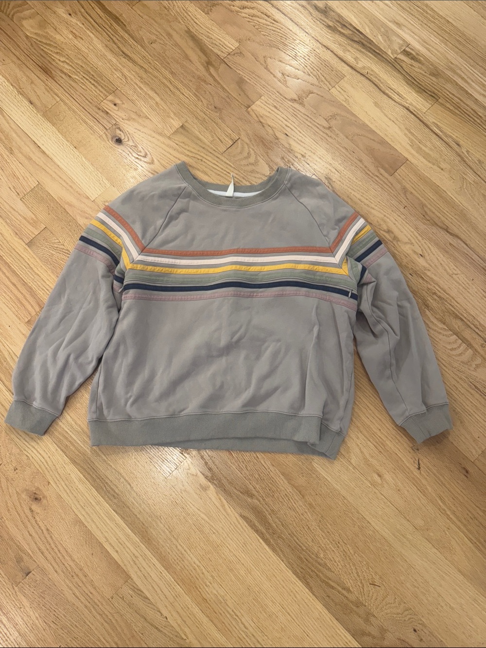 Movemama Crewneck Sweatshirt w hidden zippers for nursing w Multicolor Stripes